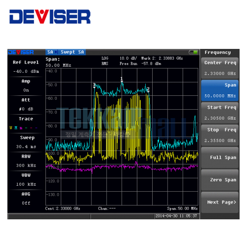 [DEVISER E8000A] 휴대용 스펙트럼 분석기 / Handheld Spectrum Analyzer / N9340B , MS2711E , FPH , FSH4 대치품 / 9KHz to 3GHz 케이블 및 안테나 분석기 FieldFox , Sitemaster