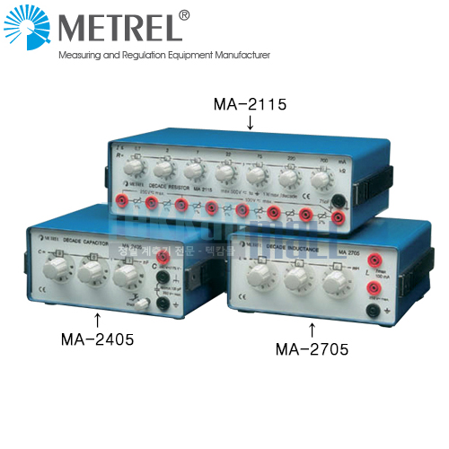 [METREL R-L-C Decade MA-2115, MA-2115S, MA-2405, MA-2705] 저항, 캐패시턴스, 리액턴스 디케이드 박스/ Resistance:0.1&Omega;~10㏁, Capacitance: 100pF~100nF, 250VAC/A75VDC/175VDC, Inductor: 0~999mH/100mA (MA 2115, MA-2115 S, MA 2115 S, MA 2405, MA 2705)