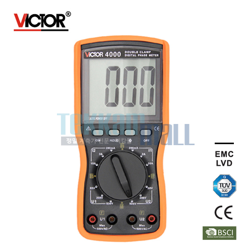 [VICTOR 4000] Double Clamp Digital Phase Meter / 더블 클램프 디지털 위상 측정기