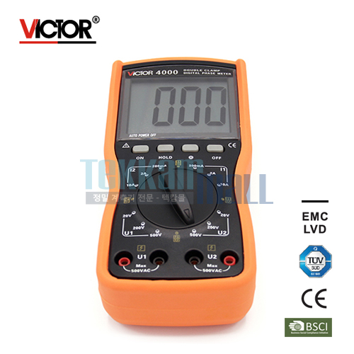 [VICTOR 4000] Double Clamp Digital Phase Meter / 더블 클램프 디지털 위상 측정기